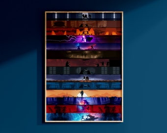 Star Wars The Entire Saga Poster Art Print May The 4th Wall Decor Galaxy's Edge Disney Home Decor Birthday Gift For Geek For Him