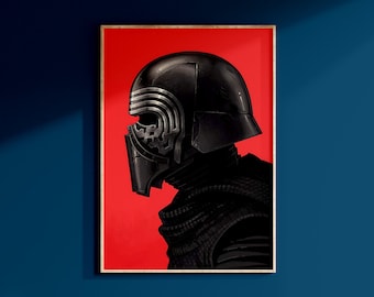 Star Wars Kylo Ren First Order Poster Art Print May The 4th Wall Art Galaxy's Edge Disney Home Decor Birthday Gift For Geek Gift For Him