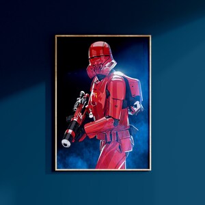 Star Wars The Rise Of Skywalker Sith Jetpack Trooper Poster Print May The 4th Wall Art Galaxy&#39;s Edge Disney Decor Birthday Gift For Geek Him