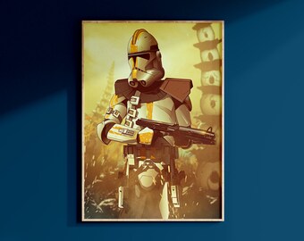 Star Wars Clone Wars 327th Commander Bly Poster Print May The 4th Home Decor Galaxy's Edge Disney Wall Art Birthday Gift For Geek For Him