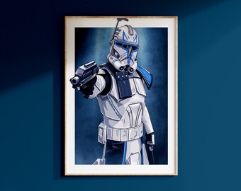Captain Rex 501st Legion Poster Art Print Clone Wars Wall Art The Bad Batch Minimalist Ahsoka Tano Anakin Skywalker Galaxy's Edge Home Decor