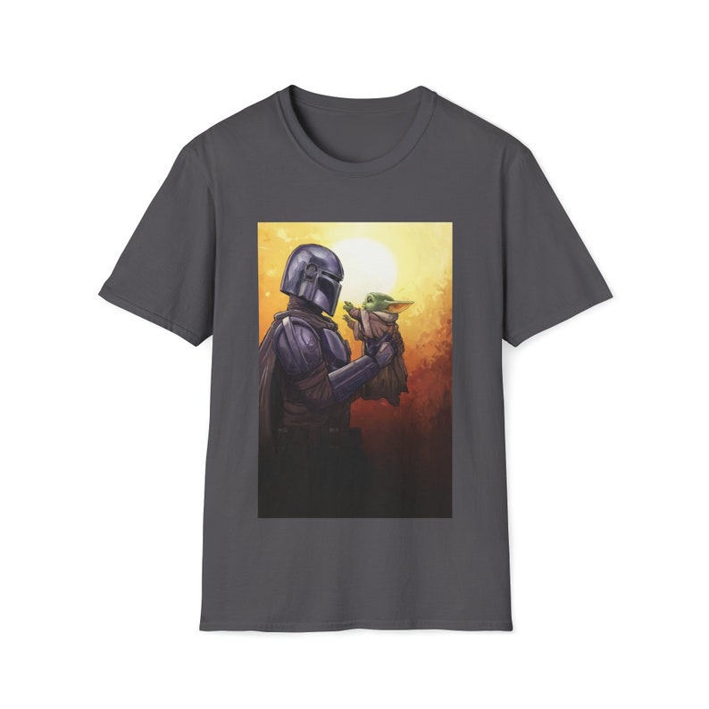 Star Wars The Mandalorian y Grogu Camiseta premium unisex La camisa infantil Cazarrecompensas Jedi Luke Skywalker Regalo para hombres El 4 de mayo Charcoal
