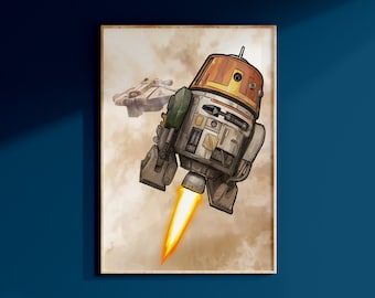 Star Wars Rebels Chopper Ghost Crew Poster Art Print May The 4th Wall Art Galaxy's Edge Disney Home Decor Birthday Gift For Geek For Him