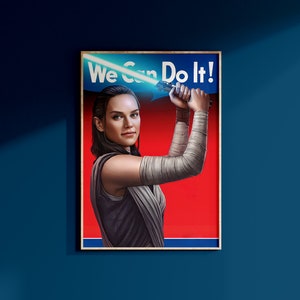 Star Wars Rey Skywalker Poster Art Print Kylo Ren May The 4th Wall Art Galaxy&#39;s Edge Disney Home Decor First Order Birthday Gift For Geek