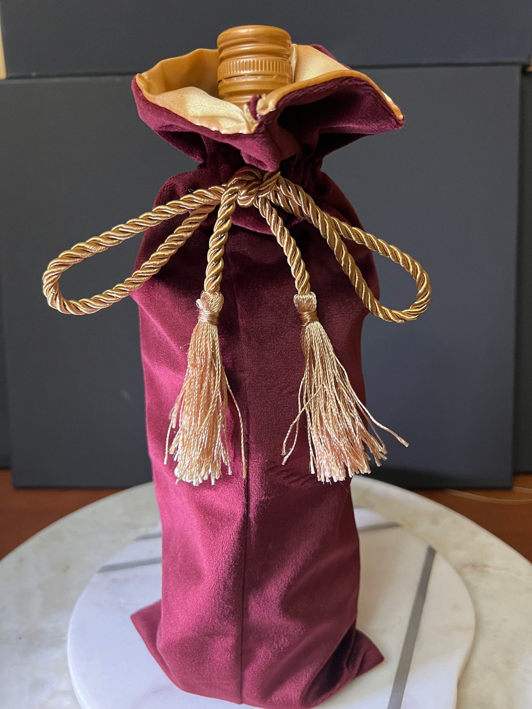 Velvet Wine Bags Etsy
