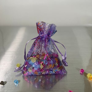 5 Pk Organza Bags - Coral Pattern
