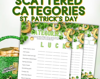 Scattered Categories St Patrick's Day Edition, Printable Party Game for All Ages PDF
