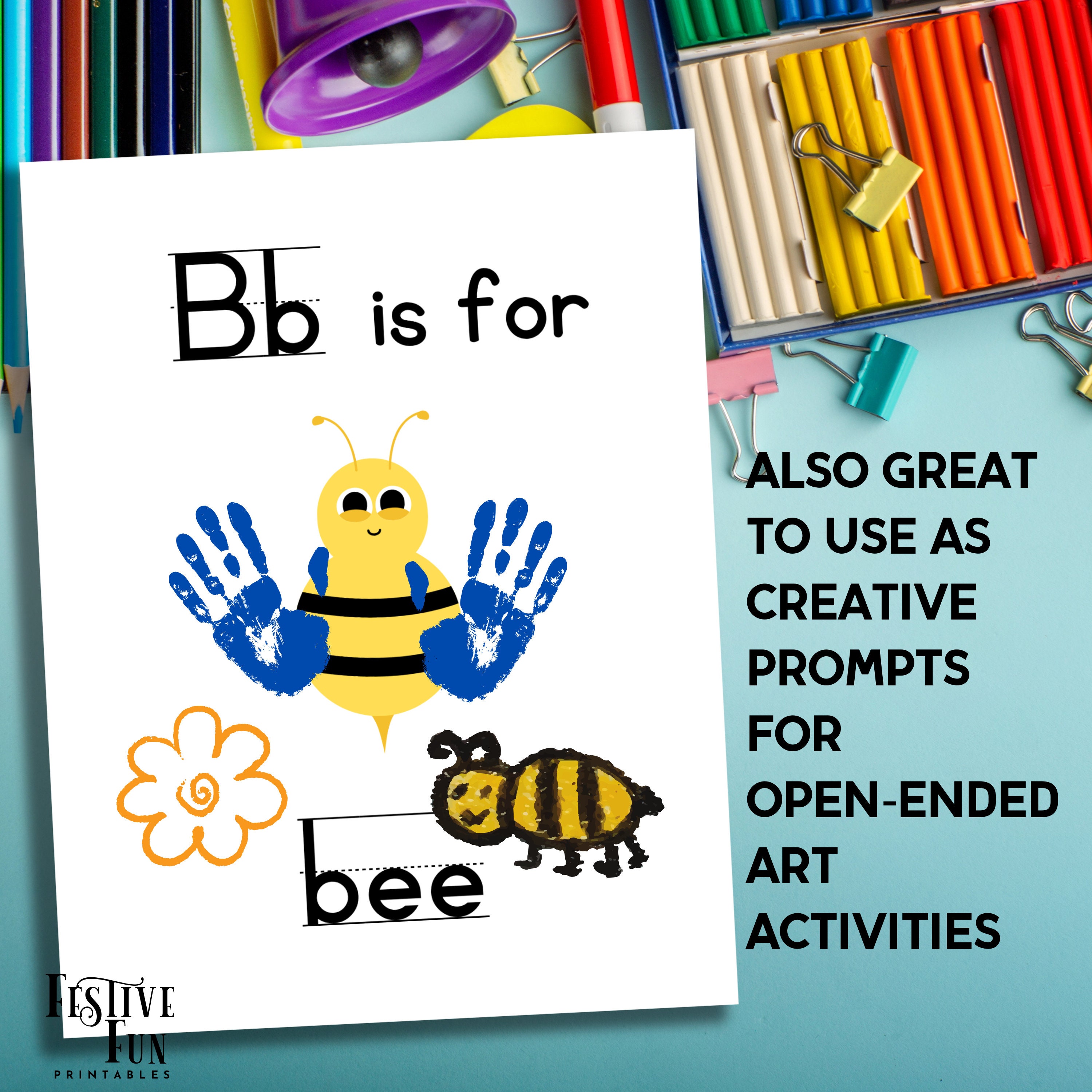 My First ABC Handprint Art Alphabet Book, Printable Finger Painting ...