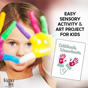 Cold Hands Warm Hearts Handprint Craft for Kids, Cute Printable Winter ...