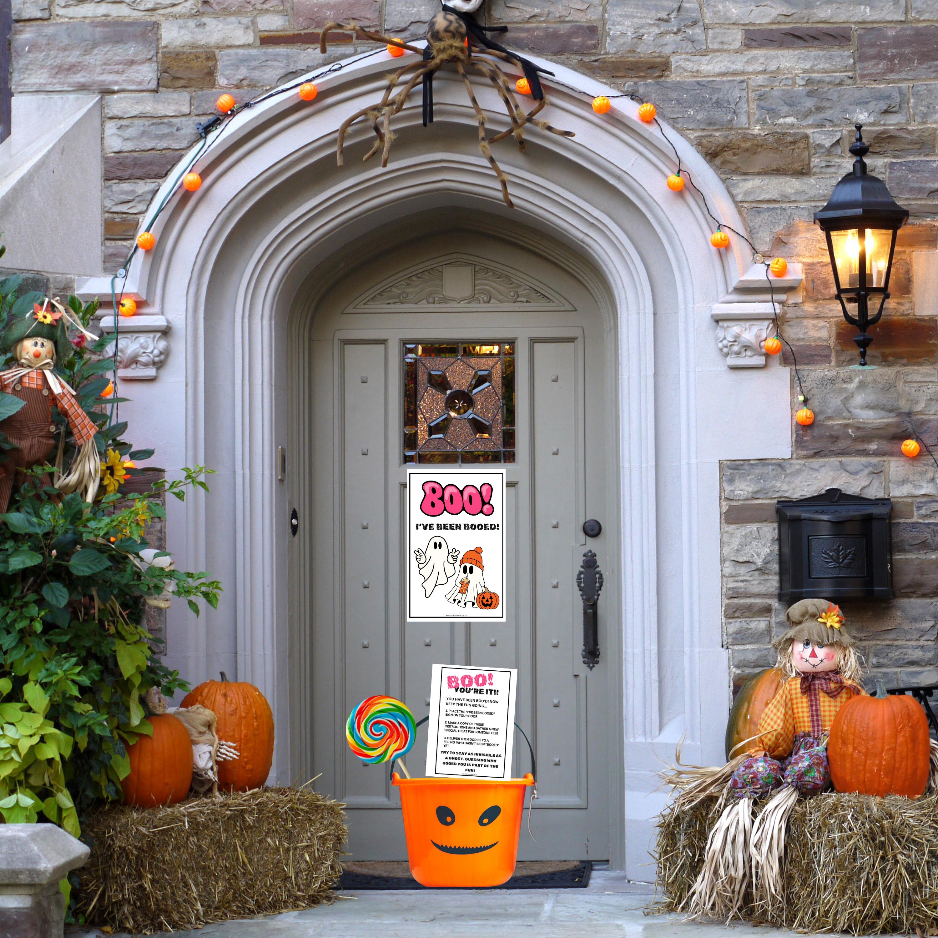 Boo Basket Printable Sign Bundle, Surprise Halloween Fall Gift Boxes