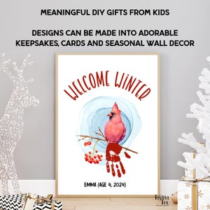 Welcome Winter Cardinal Handprint Craft for Kids, Printable Finger ...