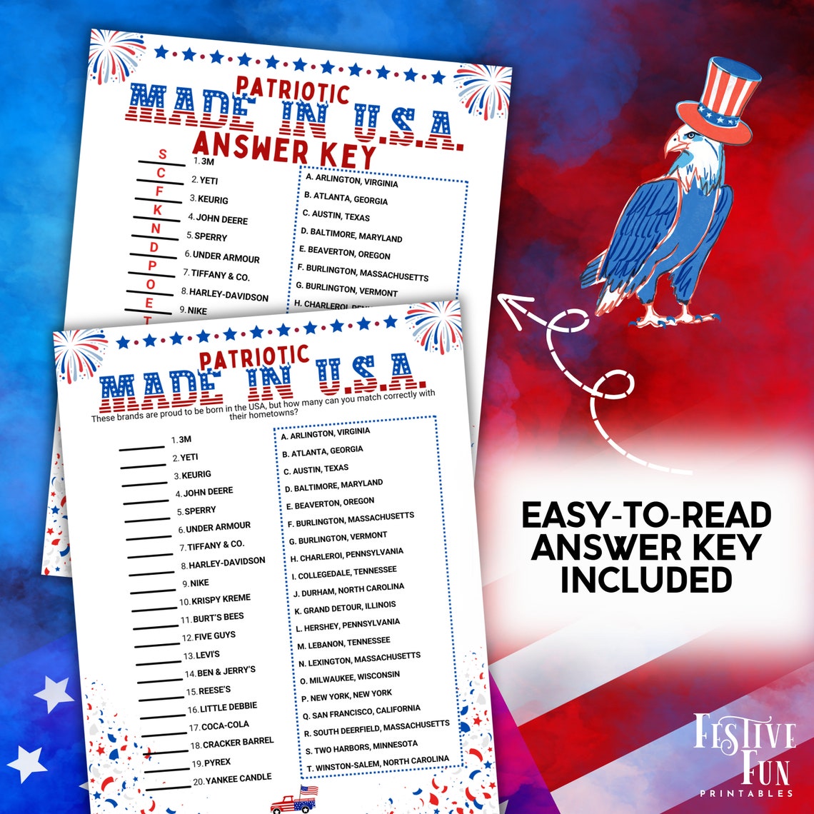 Made in America Trivia, Match the USA Business to City Headquarters ...