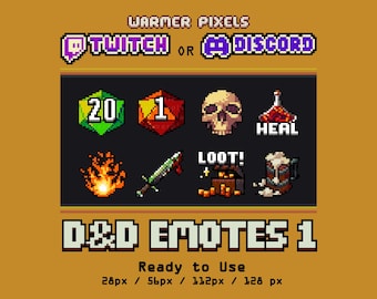 Pixelart D&D emotes (set 1) - Twitch/Discord