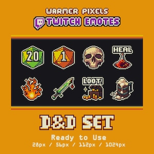 Pixelart Twitch Emotes - D&D Set