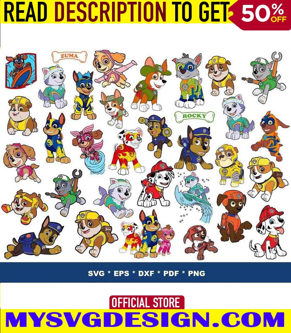 1000 Paw Patrol SVG Bundle Layered SVG Cricut Cut Files - Etsy