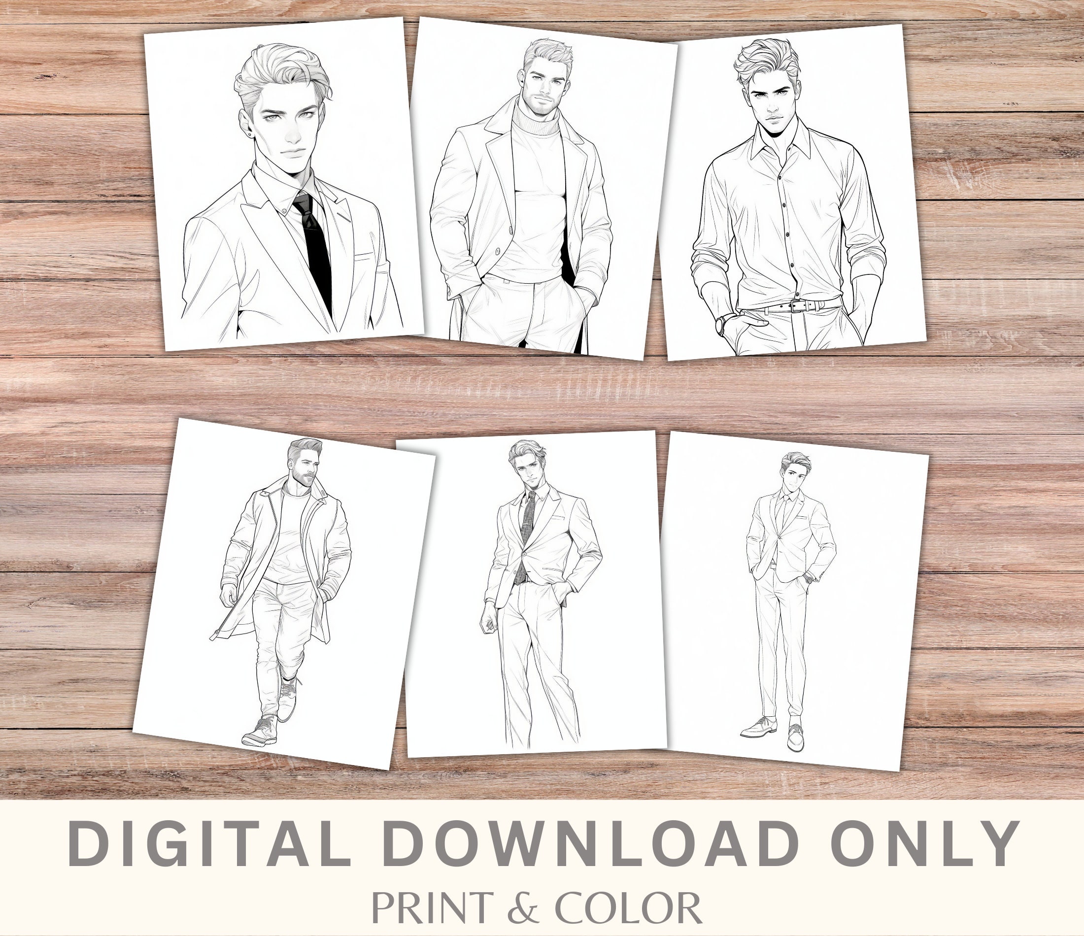Handsome Men Coloring Pages for Adults