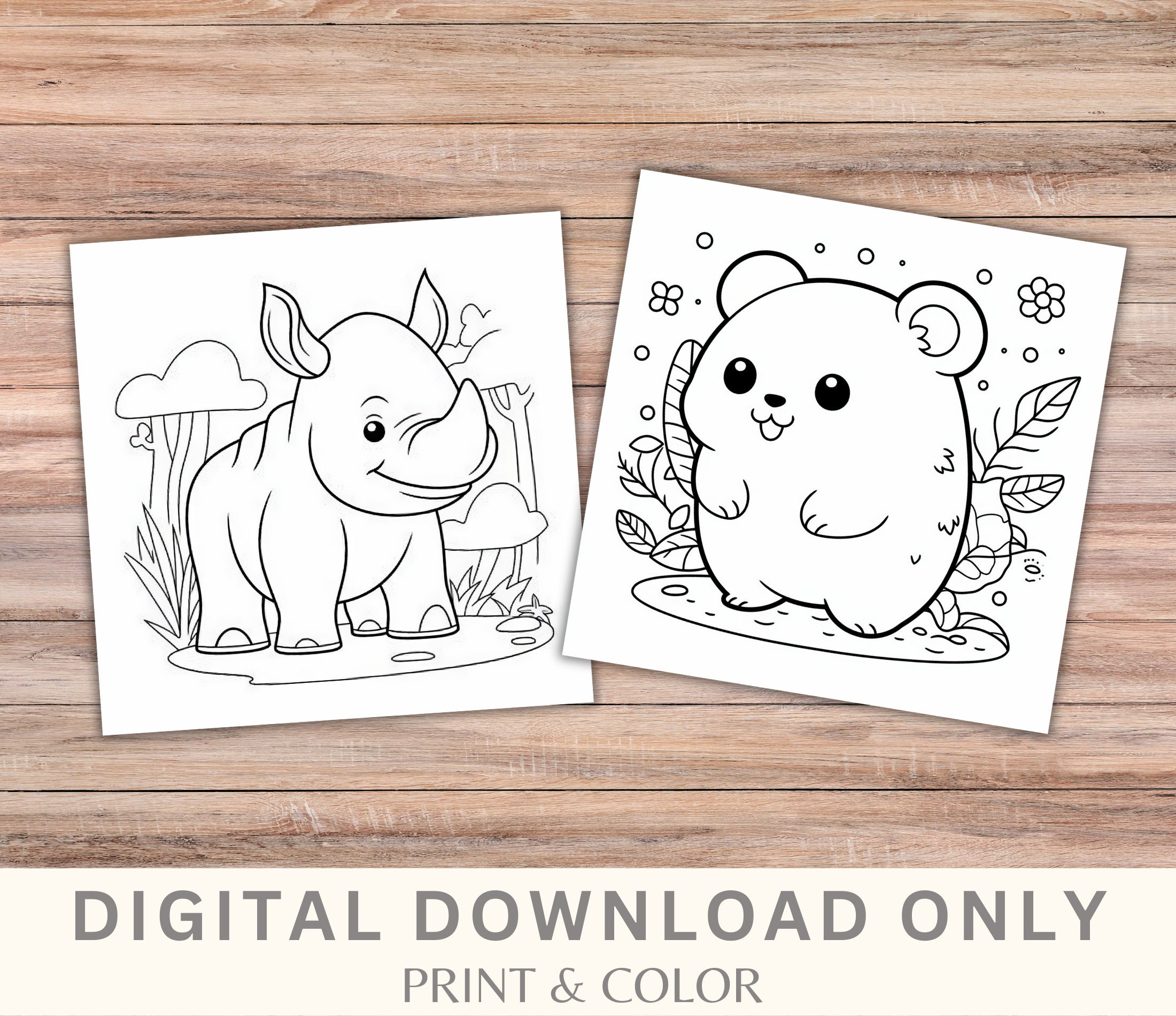 Animals Coloring Pages Fall Coloring Pages Kids Coloring - Etsy