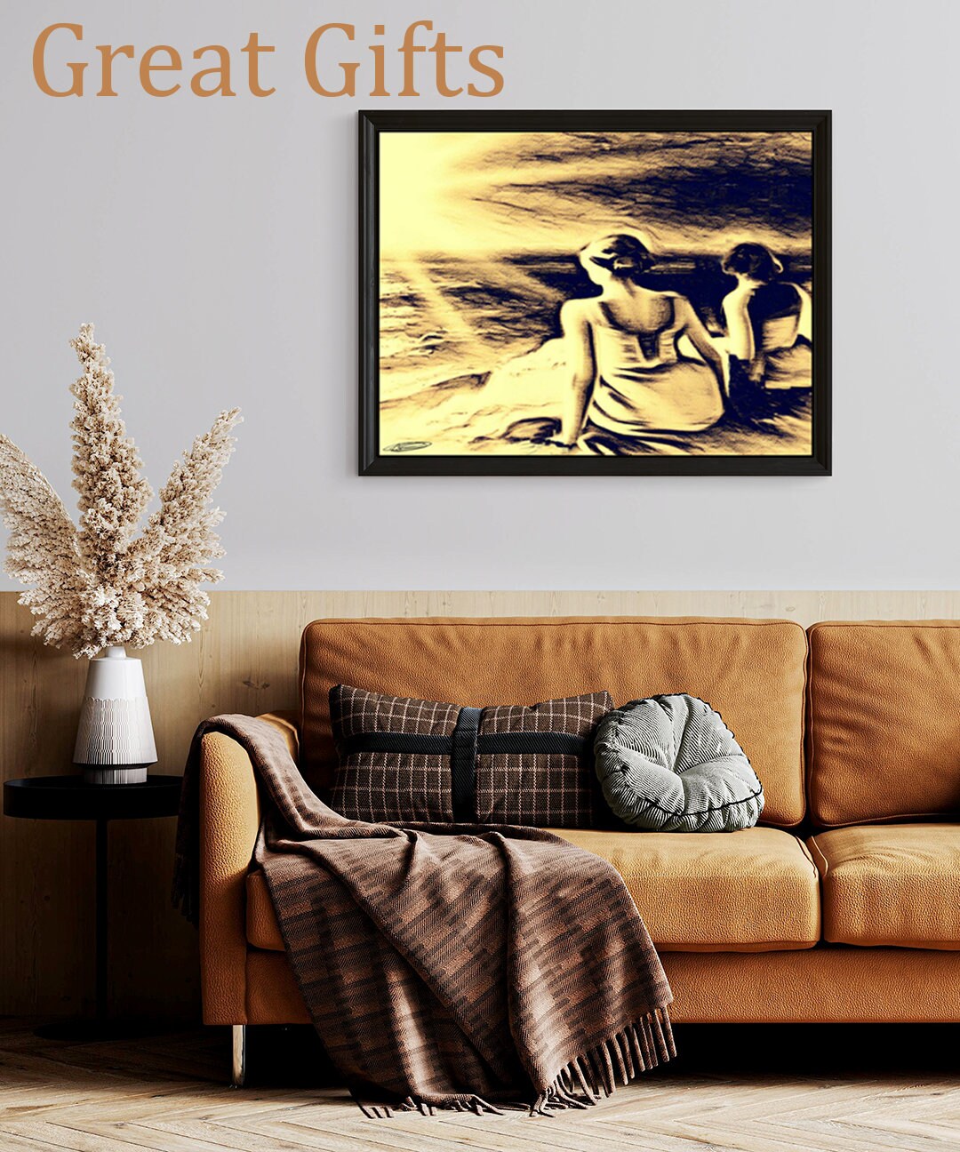 Vintage Coastal Beach Print. Cream Colored Wall Art Female Etsy