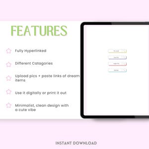 Digital Outfit Planner with Wardrobe Vault – organize your closet, plan daily outfits, and manifest your dream wardrobe. Includes editable wardrobe vault, aesthetic lookbook, and fashion wishlist. Perfect for fashion lovers, style journaling, and capsule wardrobe planning. Ideal for digital planners, closet organizers, and anyone ready to level up their look. PDF download, GoodNotes-friendly.