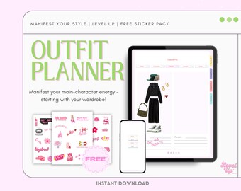 Agenda numérique de tenues avec coffre-fort, lookbook quotidien esthétique, suivi de tenue et liste d'envies de garde-robe de rêve, organiseur de style numérique