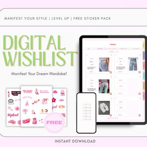 Wunschliste, Wunschliste Tracker, Traum Wunschliste, digitale Einkaufsliste, Ästhetische Wunschliste, Digital Shopping, Wunschliste Planer