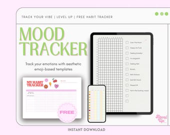 Suivi de l'humeur imprimable : tableau des emojis et gros mots (téléchargement numérique)