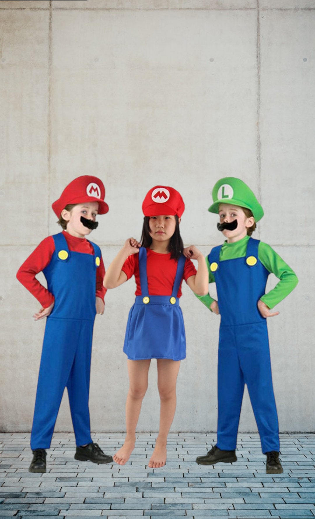 Mario and Luigi Costume for Kids Super Mario Costume Mario Etsy