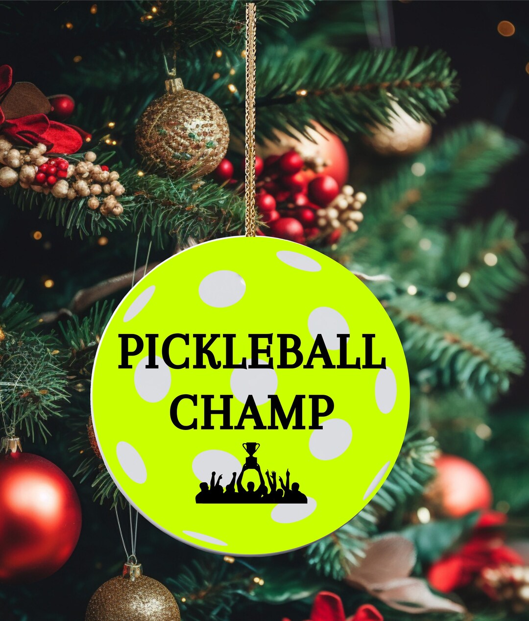 Pickleball Ornament, Gift for Pickleball, Funny Pickleball Ornament
