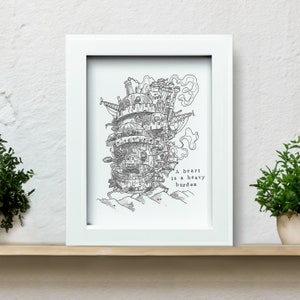 A5, A4 and A3 250gsm Art Print | "A heart is a heavy burden"
