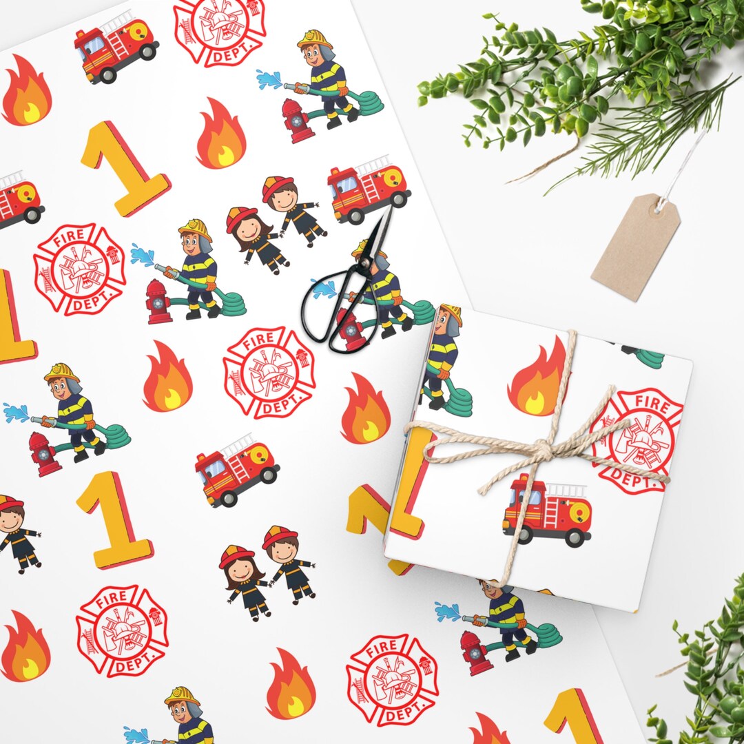 Fire Department Wrapping Waper Colorful Wrapping Paper - Etsy