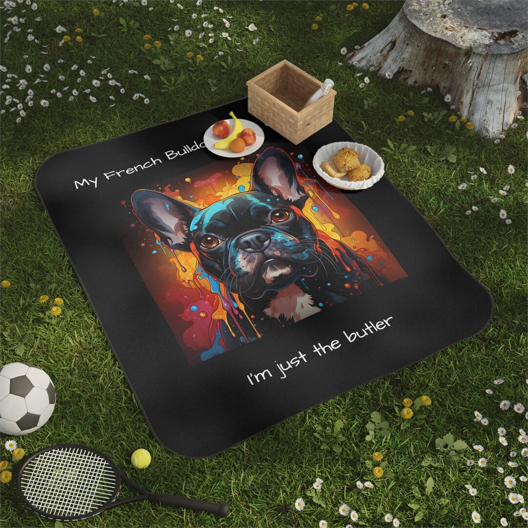 Picnic Blanket French Bulldog Blanket Portable Outdoor Mat Dog Etsy