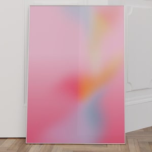 Aura Print Gradient Spiritual Gift for her Dopamine Decor Pink Art Poster Pink Wall Art Light Digital Download Wellness Print Aura Poster
