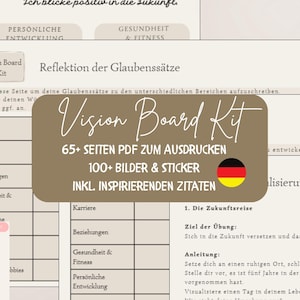 Visionboard Druck Set Visionboard Party Anleitung Vorlage Visionboard Ziele PDF Digital Visionboard 2025 Inspiration Board Gift for her