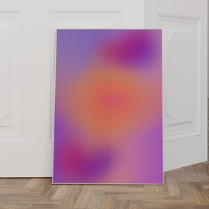 Paarse gradiënt Aura Poster Gradiënt Art Aura Energie Spirituele Wall Art Gift Aura Print Manifestatie Poster Kleurrijke Digitale Download