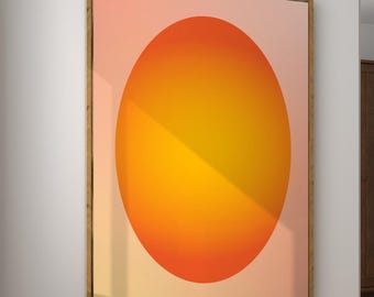 Orange Gradient Aura Poster Psychedelic Decor Dopamine Aura Wall Art Orange Gradient Art Spiritual Wall Art Gift Aura Print Digital Download