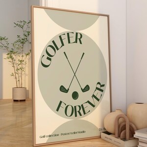 preppy room decor golf poster golfball wall art gift for golf mum gift for golf dad gift for her aesthetic room decor sports poster digital
