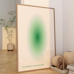 Abstract Art Gradient Wall Art Printable Aesthetic Room Decor Aura Poster Spiritual Gift for Her Green Wall Art y2k poster Digital Download