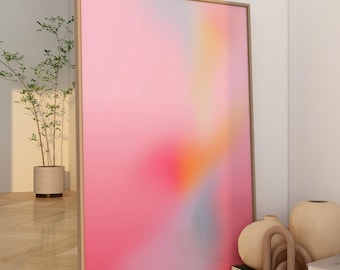 Leinwand: Red Aura Wall Art Positive Energy Poster Colorful Gradient Wall Art Aesthetic Room Decor Preppy Dorm Decor Housewarming