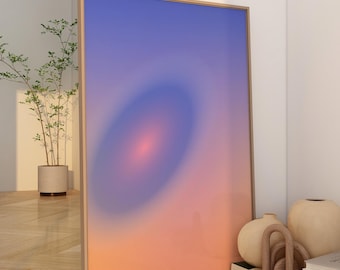 Psychedelic Wall Art, Gradient Print Blue, Aura Wall Art, Dopamin Poster Spark