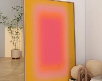 Gradient Wall Art Yellow Red, Aura Poster yellow, Dopamin Poster rosé, Psychedelic Decor, Aura Wall Art, Aura Print yellow, aesthetic room
