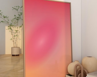 Aura Wall Art, Gradient Poster, Dopamin Poster Pink Spark, Aura Print, Gradient Wall Art Orange, Gift for her