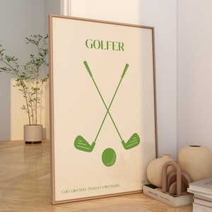 minimalistic golf poster golf wall art golf print golf gift for mum golf gift for dad gift for golf mum retro sport wallart digital download