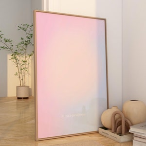 Pink Aura Wall Art Preppy Dorm Decor Psychedelic Poster Dopamine Decor Preppy Gradient Print Spiritual Gift for Her Housewarming Gift