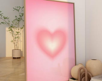 Love Poster Pink, Girly Wall Art, Aura Poster, Dopamin Poster, Aura Print, Kids Room Wall Art