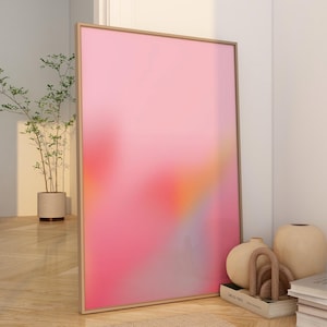 Light Pink Aura Print Gradient Wall Art Spiritual Gift for her Psychedelic Decor Digital Download Printable Wall Art Wellness Wall Art