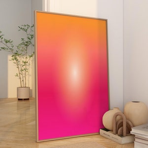 Deep Red Aura Wall Art Psychedelic Dopamine Decor Aesthetic Room Decor Gradient Aura Print Spiritual Gift for her Digital Download