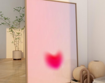 Aura Poster Rosa, Love Poster, Zirkus Kunst, Home Decor Rosa, Gradient Wall Art, Dopamin Decor Poster