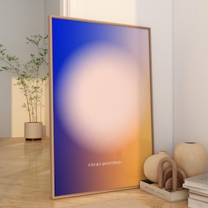 Aura Wall Art Psychedelic Poster Dopamine Decor Preppy Dorm Decor Aesthetic Mystic Gradient Print Spiritual Gift for Her Digital Download