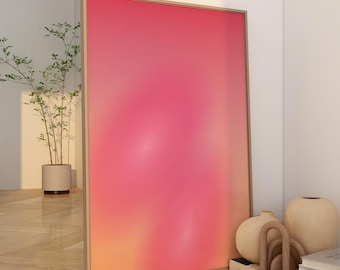 Abstract Gradient Print, Aura Wall Art, Dopamin Poster Pink Spark, Aura Print, Gradient Wall Art Orange, Gift for her