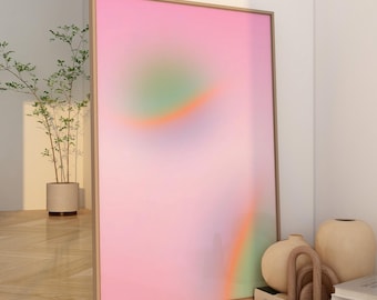 Aura Poster Rosa, Zirkus Kunst, Home Decor Rosa, Gradient Wall Art, Dopamin Decor Poster